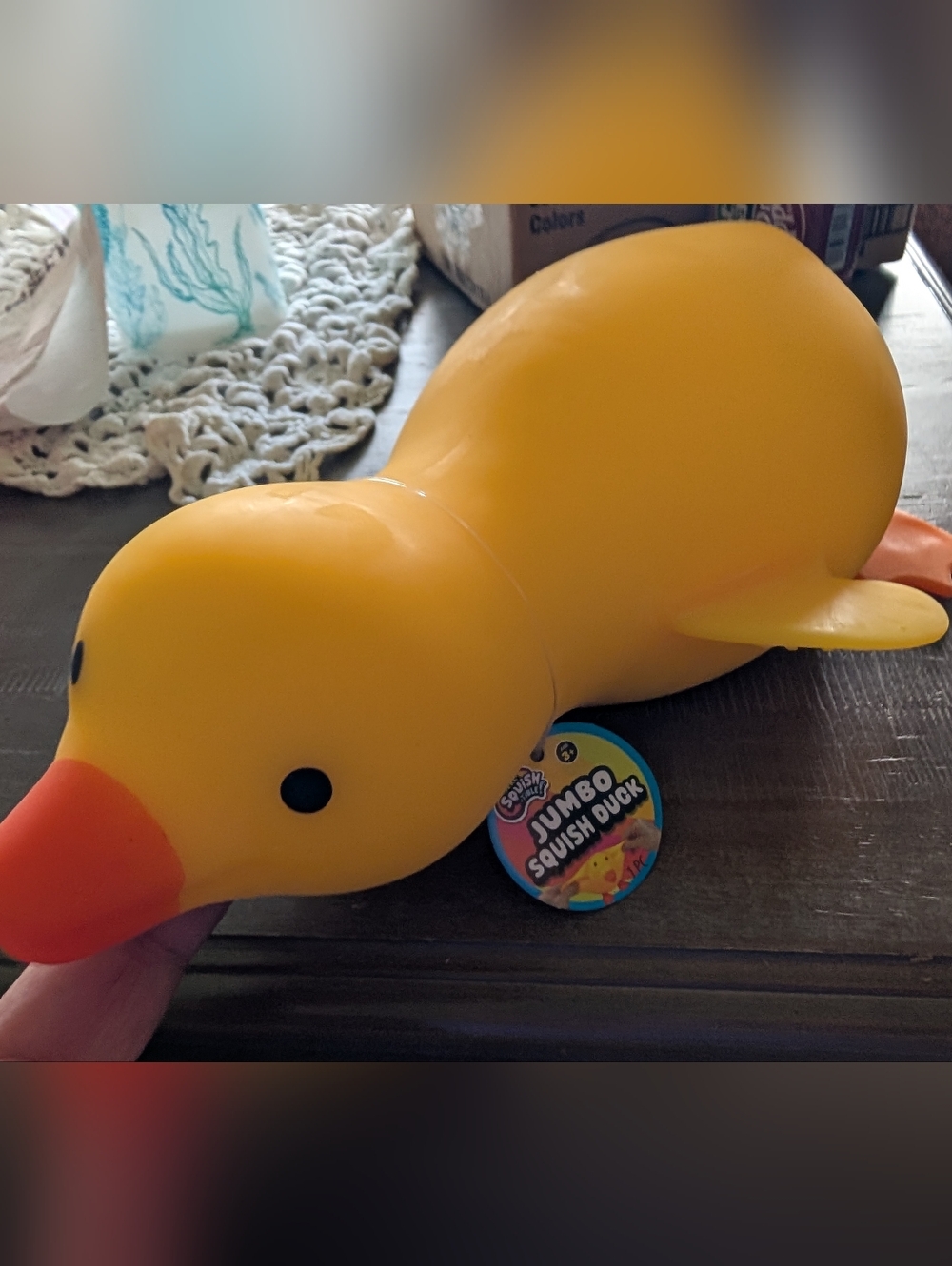Jumbo Yellow Squish Duck Plush Toy